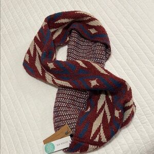 Look Collection from Stitch Fix Burgandy Cream Blue Soft Infinity Scarf